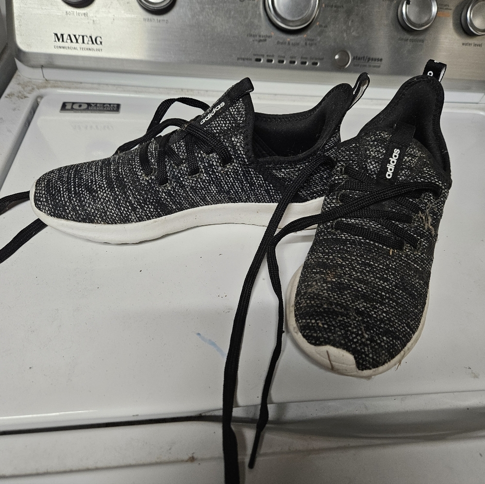 Adidas Black and White Knit Sneakers